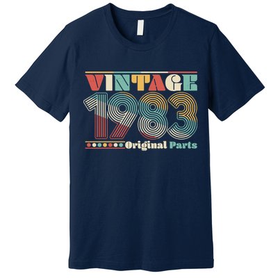 Retro 60s 70s Style Vintage 1983 Original Parts 40th Birthday Premium T-Shirt