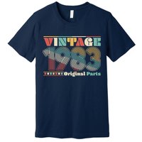 Retro 60s 70s Style Vintage 1983 Original Parts 40th Birthday Premium T-Shirt