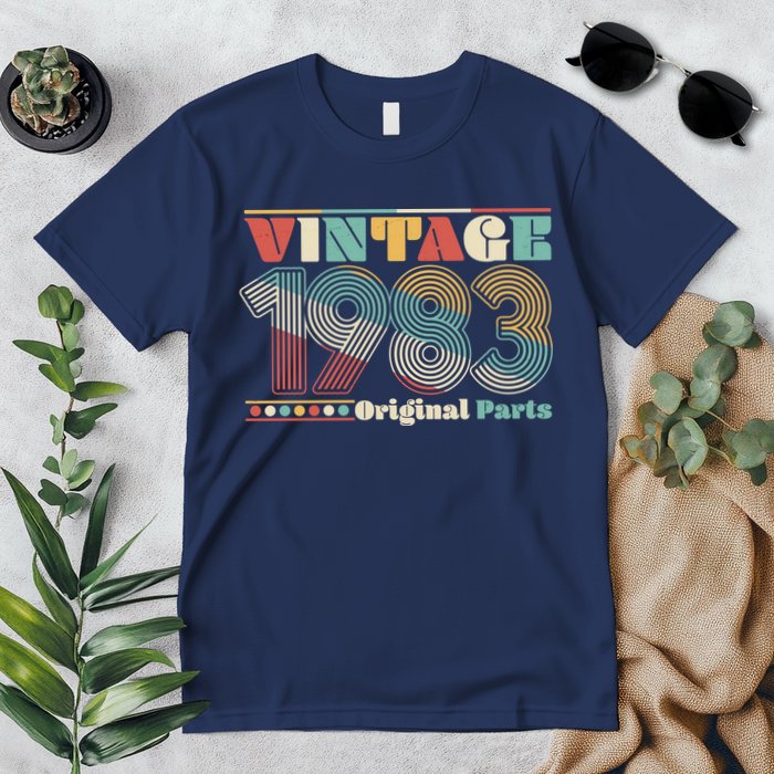 Retro 60s 70s Style Vintage 1983 Original Parts 40th Birthday Premium T-Shirt