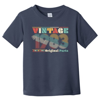 Retro 60s 70s Style Vintage 1983 Original Parts 40th Birthday Toddler T-Shirt