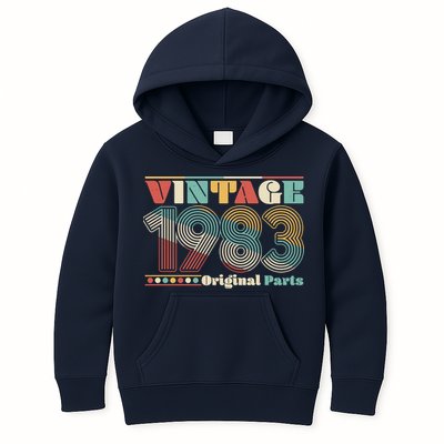 Retro 60s 70s Style Vintage 1983 Original Parts 40th Birthday Kids Hoodie