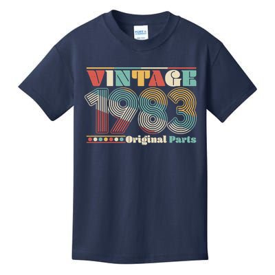 Retro 60s 70s Style Vintage 1983 Original Parts 40th Birthday Kids T-Shirt