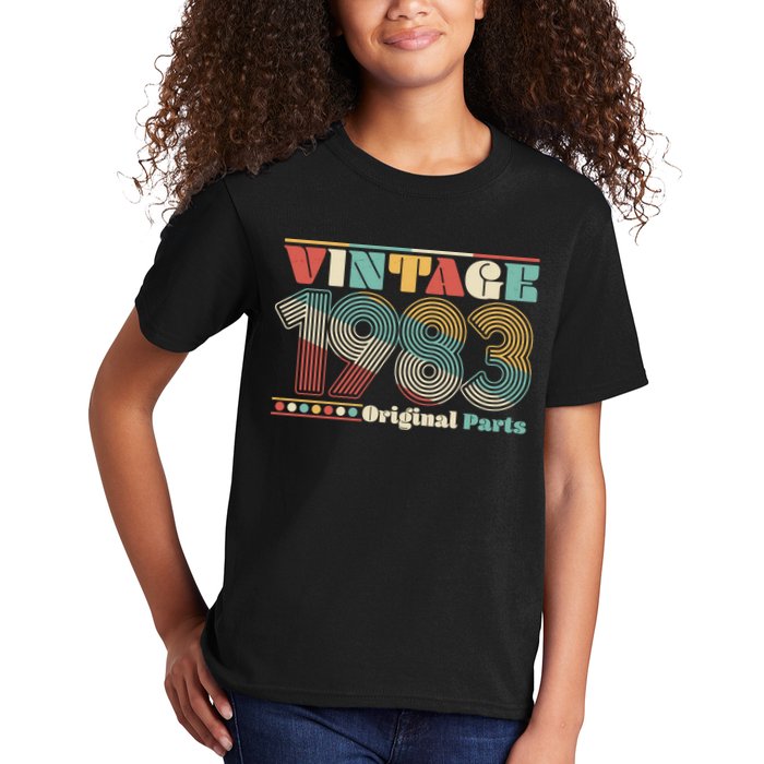 Retro 60s 70s Style Vintage 1983 Original Parts 40th Birthday Kids T-Shirt
