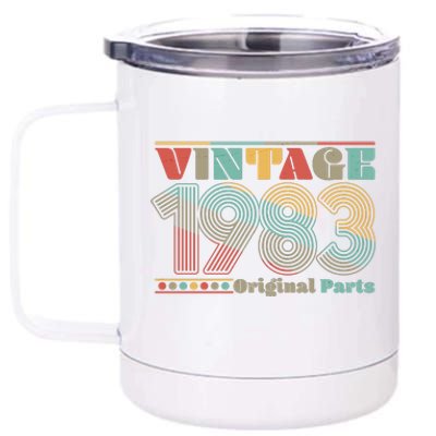 Retro 60s 70s Style Vintage 1983 Original Parts 40th Birthday 12 oz Stainless Steel Tumbler Cup