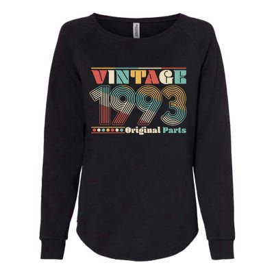 Retro 60s 70s Style Vintage 1993 Original Parts 30th Birthday Womens California Wash Sweatshirt