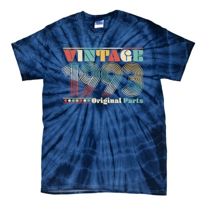 Retro 60s 70s Style Vintage 1993 Original Parts 30th Birthday Tie-Dye T-Shirt