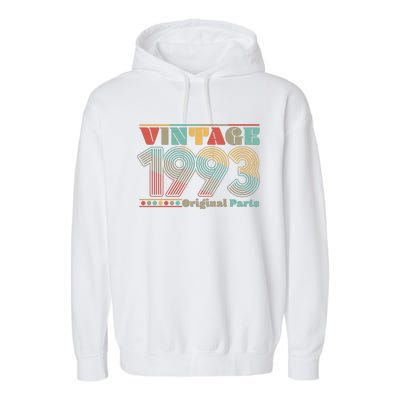 Retro 60s 70s Style Vintage 1993 Original Parts 30th Birthday Garment-Dyed Fleece Hoodie