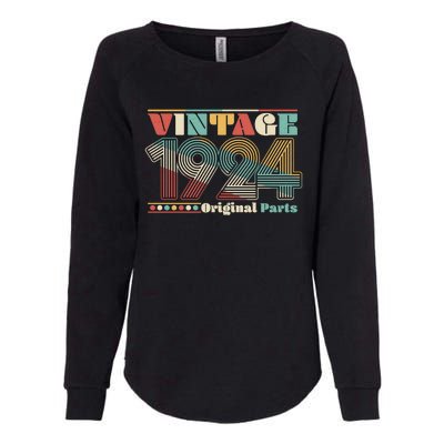 Retro 60s 70s Style Vintage 1924 Original Parts 100th Birthday Womens California Wash Sweatshirt