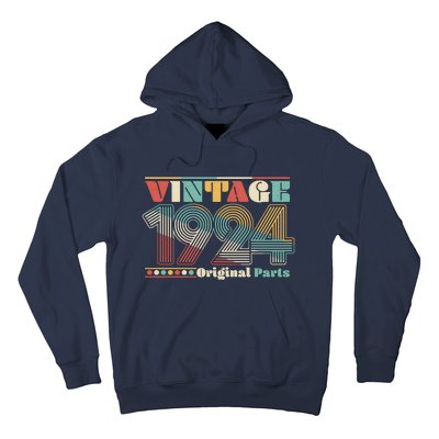 Retro 60s 70s Style Vintage 1924 Original Parts 100th Birthday Hoodie