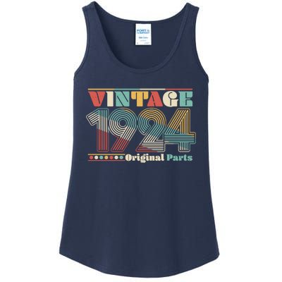 Retro 60s 70s Style Vintage 1924 Original Parts 100th Birthday Ladies Essential Tank