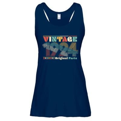 Retro 60s 70s Style Vintage 1924 Original Parts 100th Birthday Ladies Essential Flowy Tank