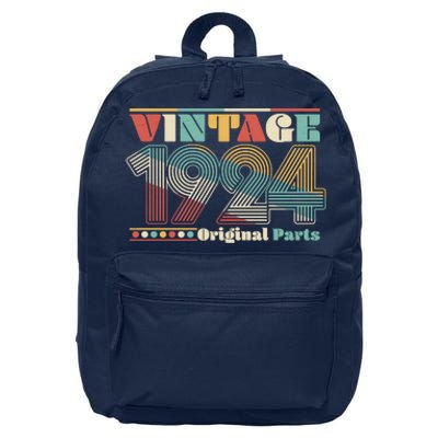 Retro 60s 70s Style Vintage 1924 Original Parts 100th Birthday 16 in Basic Backpack