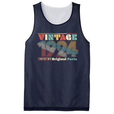 Retro 60s 70s Style Vintage 1924 Original Parts 100th Birthday Mesh Reversible Basketball Jersey Tank