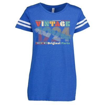 Retro 60s 70s Style Vintage 1924 Original Parts 100th Birthday Enza Ladies Jersey Football T-Shirt