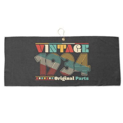 Retro 60s 70s Style Vintage 1934 Original Parts 90th Birthday Large Microfiber Waffle Golf Towel