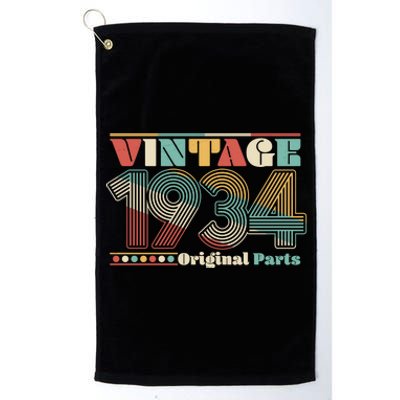 Retro 60s 70s Style Vintage 1934 Original Parts 90th Birthday Platinum Collection Golf Towel