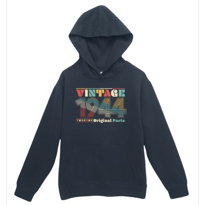 Retro 60s 70s Style Vintage 1944 Original Parts 80th Birthday Urban Pullover Hoodie