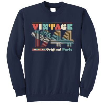 Retro 60s 70s Style Vintage 1944 Original Parts 80th Birthday Tall Sweatshirt