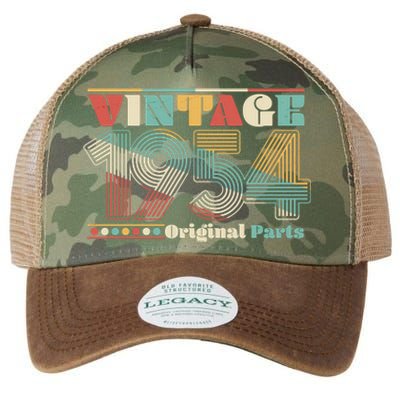 Retro 60s 70s Style Vintage 1954 Original Parts 70th Birthday Legacy Tie Dye Trucker Hat