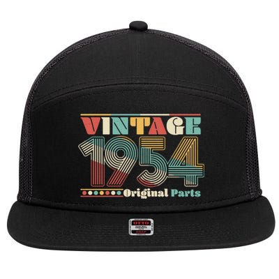 Retro 60s 70s Style Vintage 1954 Original Parts 70th Birthday 7 Panel Mesh Trucker Snapback Hat