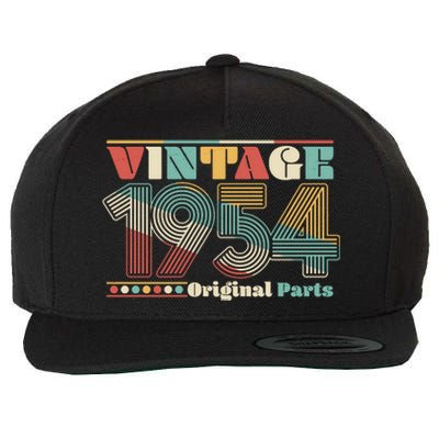 Retro 60s 70s Style Vintage 1954 Original Parts 70th Birthday Wool Snapback Cap