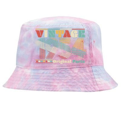 Retro 60s 70s Style Vintage 1954 Original Parts 70th Birthday Tie-Dyed Bucket Hat