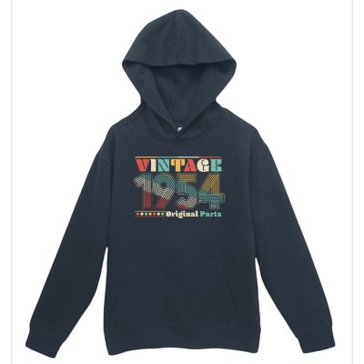 Retro 60s 70s Style Vintage 1954 Original Parts 70th Birthday Urban Pullover Hoodie