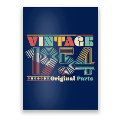 Retro 60s 70s Style Vintage 1954 Original Parts 70th Birthday Poster