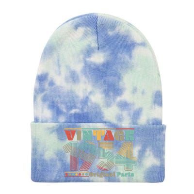 Retro 60s 70s Style Vintage 1954 Original Parts 70th Birthday Tie Dye 12in Knit Beanie