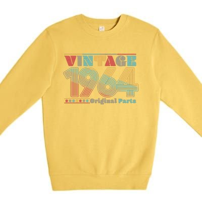 Retro 60s 70s Style Vintage 1964 Original Parts 60th Birthday Premium Crewneck Sweatshirt