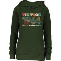 Retro 60s 70s Style Vintage 1964 Original Parts 60th Birthday Womens Funnel Neck Pullover Hood