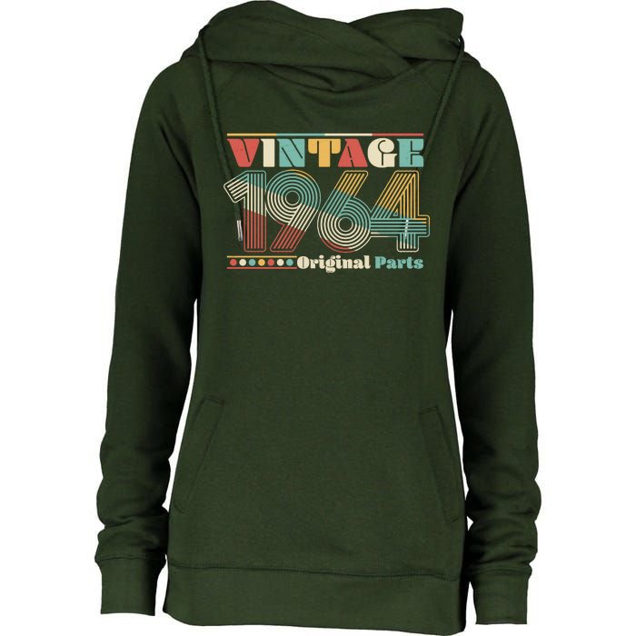 Retro 60s 70s Style Vintage 1964 Original Parts 60th Birthday Womens Funnel Neck Pullover Hood