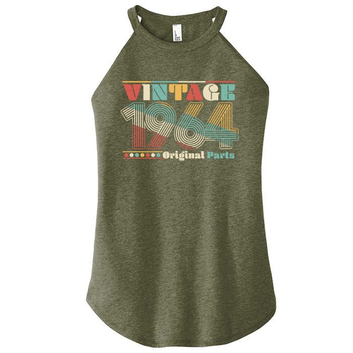 Retro 60s 70s Style Vintage 1964 Original Parts 60th Birthday Women's Perfect Tri Rocker Tank