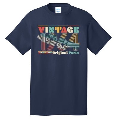 Retro 60s 70s Style Vintage 1964 Original Parts 60th Birthday Tall T-Shirt