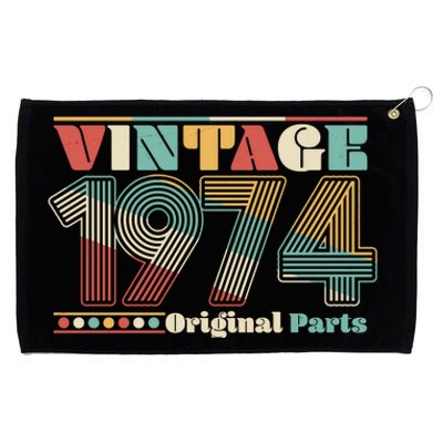 Retro 60s 70s Style Vintage 1974 Original Parts 50th Birthday Grommeted Golf Towel