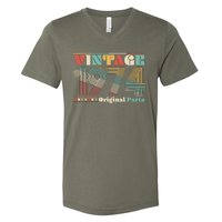 Retro 60s 70s Style Vintage 1974 Original Parts 50th Birthday V-Neck T-Shirt