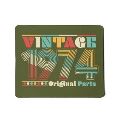 Retro 60s 70s Style Vintage 1974 Original Parts 50th Birthday Mousepad