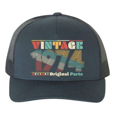 Retro 60s 70s Style Vintage 1974 Original Parts 50th Birthday Yupoong Adult 5-Panel Trucker Hat