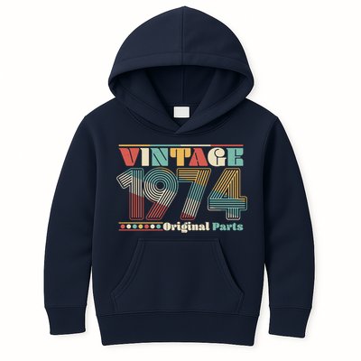 Retro 60s 70s Style Vintage 1974 Original Parts 50th Birthday Kids Hoodie