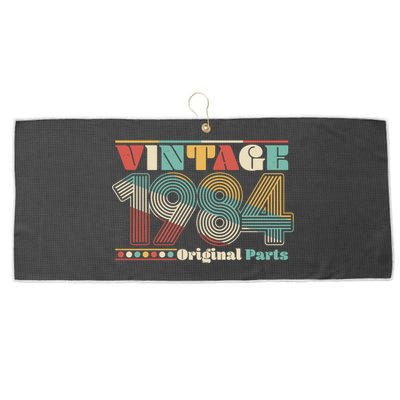 Retro 60s 70s Style Vintage 1984 Original Parts 40th Birthday Large Microfiber Waffle Golf Towel