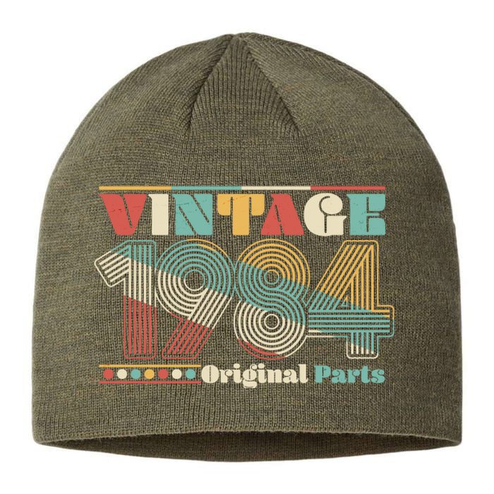 Retro 60s 70s Style Vintage 1984 Original Parts 40th Birthday Sustainable Beanie