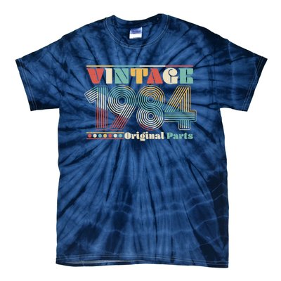 Retro 60s 70s Style Vintage 1984 Original Parts 40th Birthday Tie-Dye T-Shirt