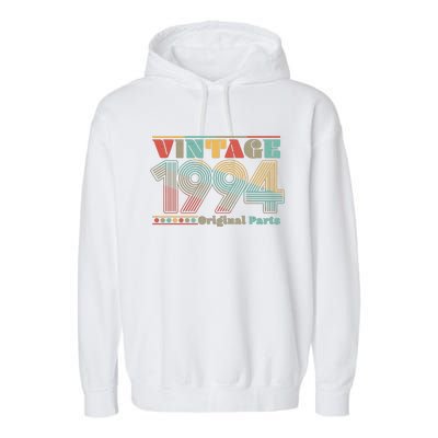 Retro 60s 70s Style Vintage 1994 Original Parts 30th Birthday Garment-Dyed Fleece Hoodie