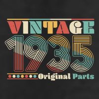 Retro 60s 70s Style Vintage 1935 Original Parts 90th Birthday Beanie