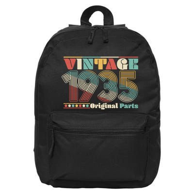 Retro 60s 70s Style Vintage 1935 Original Parts 90th Birthday 16 in Basic Backpack