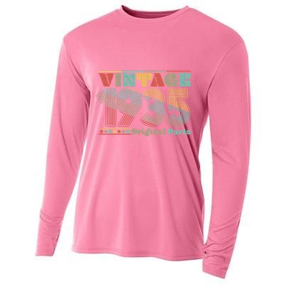 Retro 60s 70s Style Vintage 1935 Original Parts 90th Birthday Cooling Performance Long Sleeve Crew