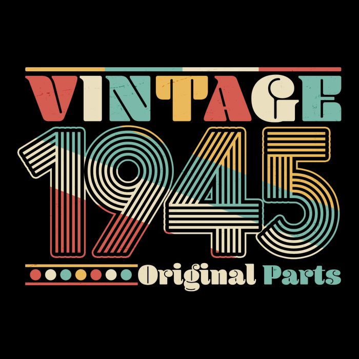 Retro 60s 70s Style Vintage 1945 Original Parts 80th Birthday Backpack