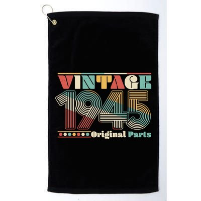 Retro 60s 70s Style Vintage 1945 Original Parts 80th Birthday Golf Towel