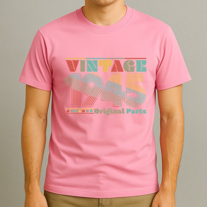 Retro 60s 70s Style Vintage 1945 Original Parts 80th Birthday T-Shirt
