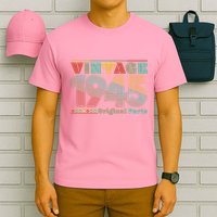Retro 60s 70s Style Vintage 1945 Original Parts 80th Birthday T-Shirt